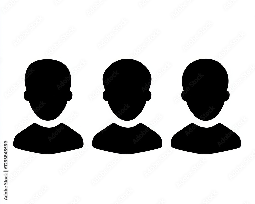 Three abstract human figures in silhouette, representing diversity and unity. Three abstract human figures in silhouette, representing diversity and unity.