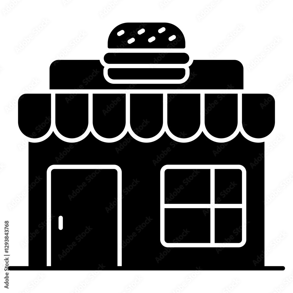 A colored design icon of restaurant A colored design icon of restaurant