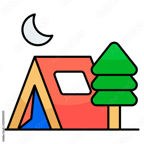 Modern design icon of camp