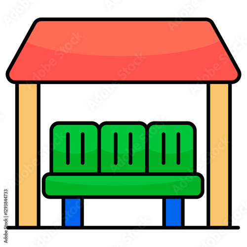 An icon design of waiting area