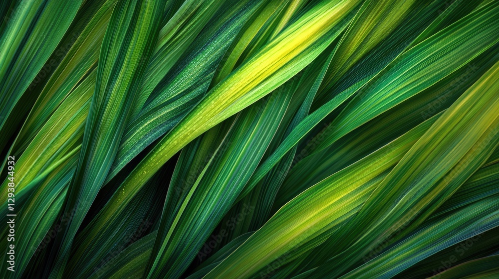 A macro shot of vibrant green grass blades with glistening dew, glowing in the gentle light of the early morning sun A macro shot of vibrant green grass blades with glistening dew, glowing in the gentle light of the early morning sun