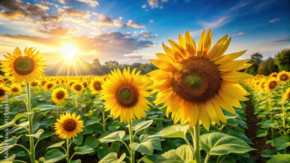 Sunny Field with Tall Sunflowers in Full Bloom, garden, nature, garden, nature, agriculture, fields,sunflowers, outdoor, blooms Sunny Field with Tall Sunflowers in Full Bloom, garden, nature, garden, nature, agriculture, fields,sunflowers, outdoor, blooms