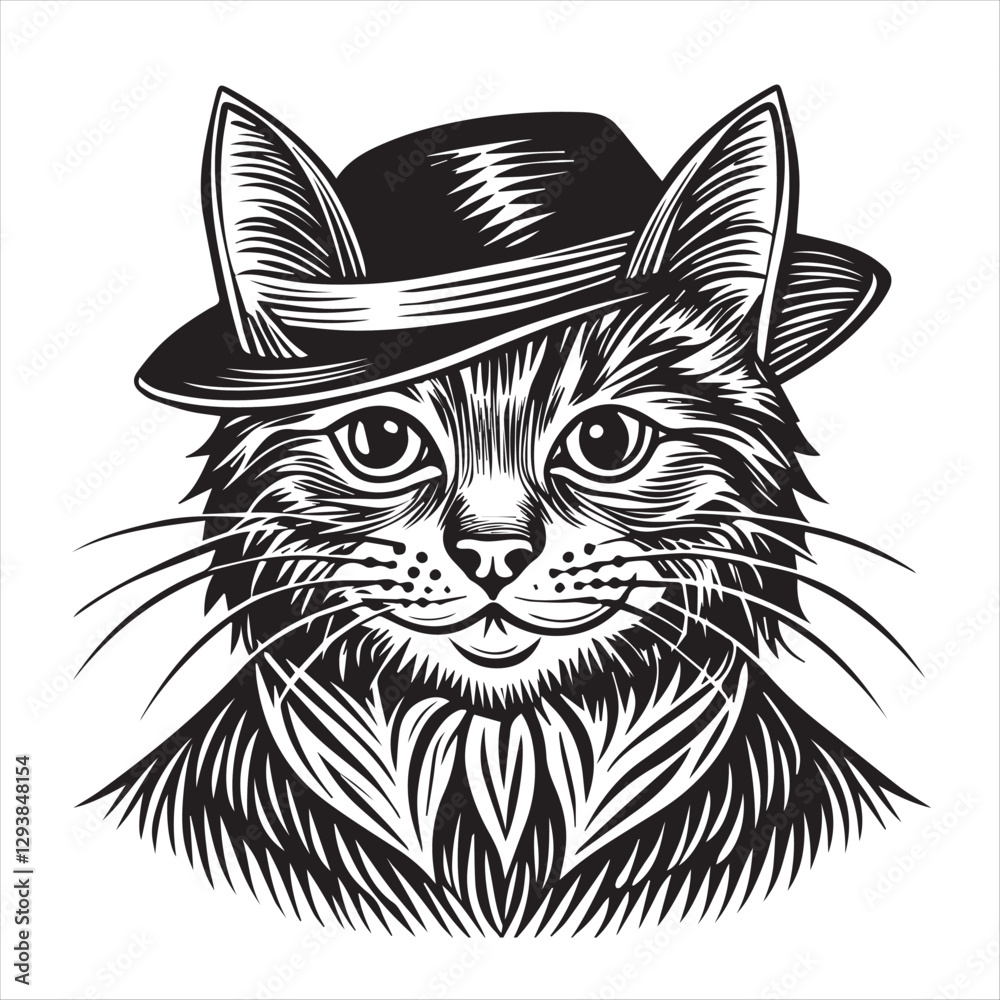 Obraz premium cat silhouette vector style