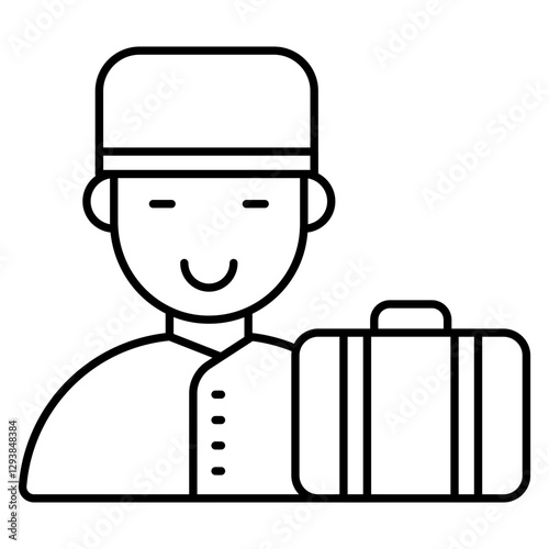Vector design of hotel Attendant