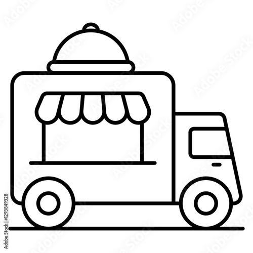 Modern design icon of food van