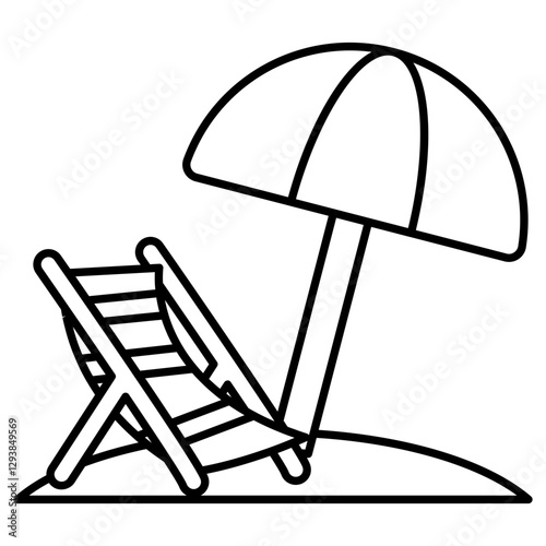 Modern design icon of deck chair