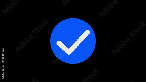 simple tick mark icon black background animation