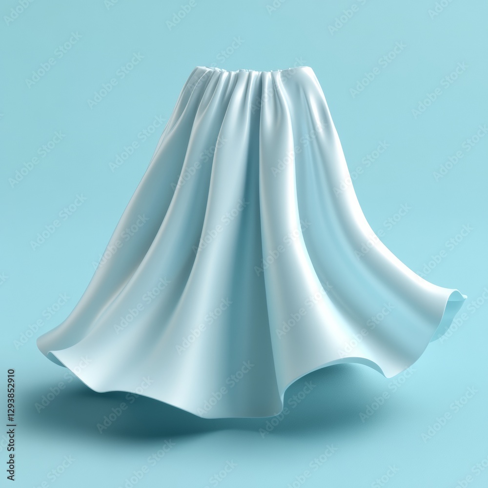 3D Icon of a Flared Skirt with Smooth Lines and Soft Texture 3D Icon of a Flared Skirt with Smooth Lines and Soft Texture