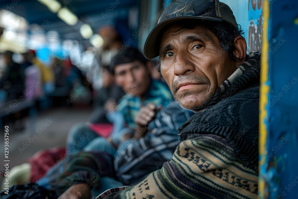 Close-up portrait of illegal migrant. Refugee man, immigration. Immigrant portrait Close-up portrait of illegal migrant. Refugee man, immigration. Immigrant portrait