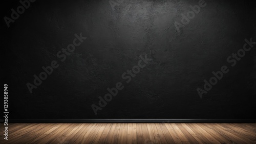 Dark Textured Wall and Hardwood Floor Dramatic Background