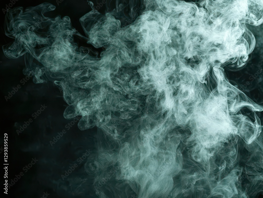 Obraz premium A dark, mysterious green fog, swirling in the night air, evoking a sense of suspense and eerie beauty. 