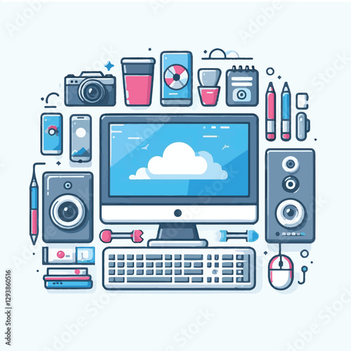 computer, digital, business, technology, communication, laptop, tech, work, office, web, internet, design, employee, vector, information, monitor, pc, modern, device, person, electronic, desktop, scre