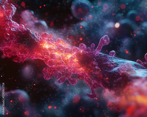 Dynamic artistic rendering of glucose oxidation under aerobic condition vibrant glowing intermediate ultra sharp molecular clarity cinematic lighting effect balanced proportion scientifically accurate