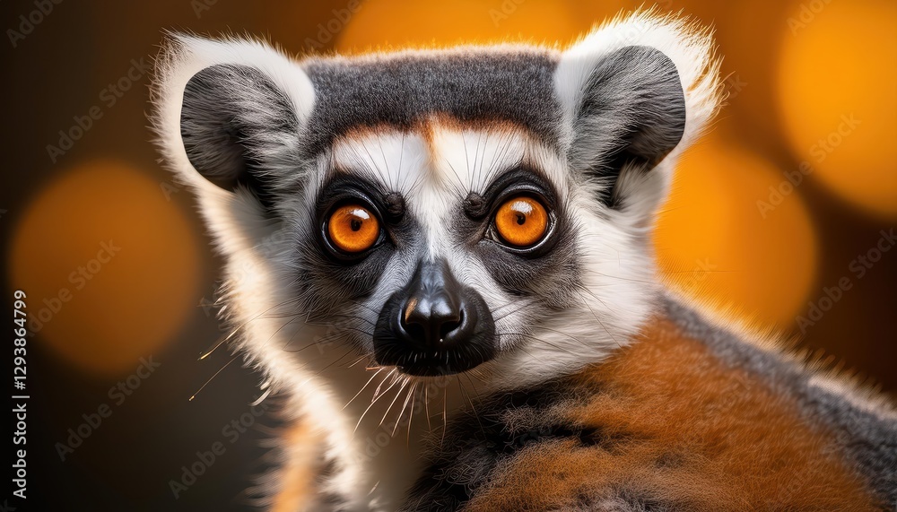 Fototapeta premium Nocturnal Play Ringtailed Lemurs Frolicking Under the Glowing Silhouette of a Moonlit Madagascar Forest, Illuminated by a Soft, Mystical Light.