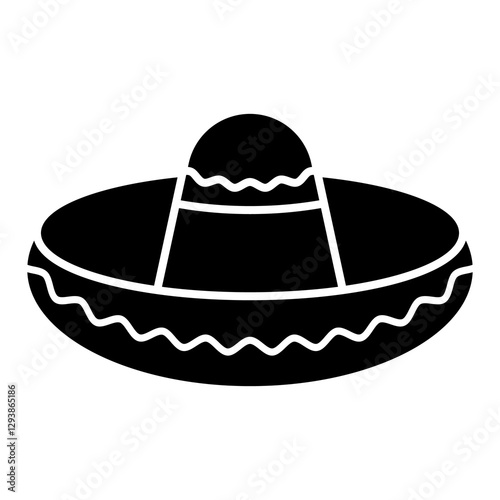 Illustration showing a black Mexican attribute icon on a white background