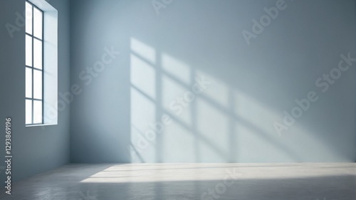 Sunlight Streaming Through Windows in Empty White Room