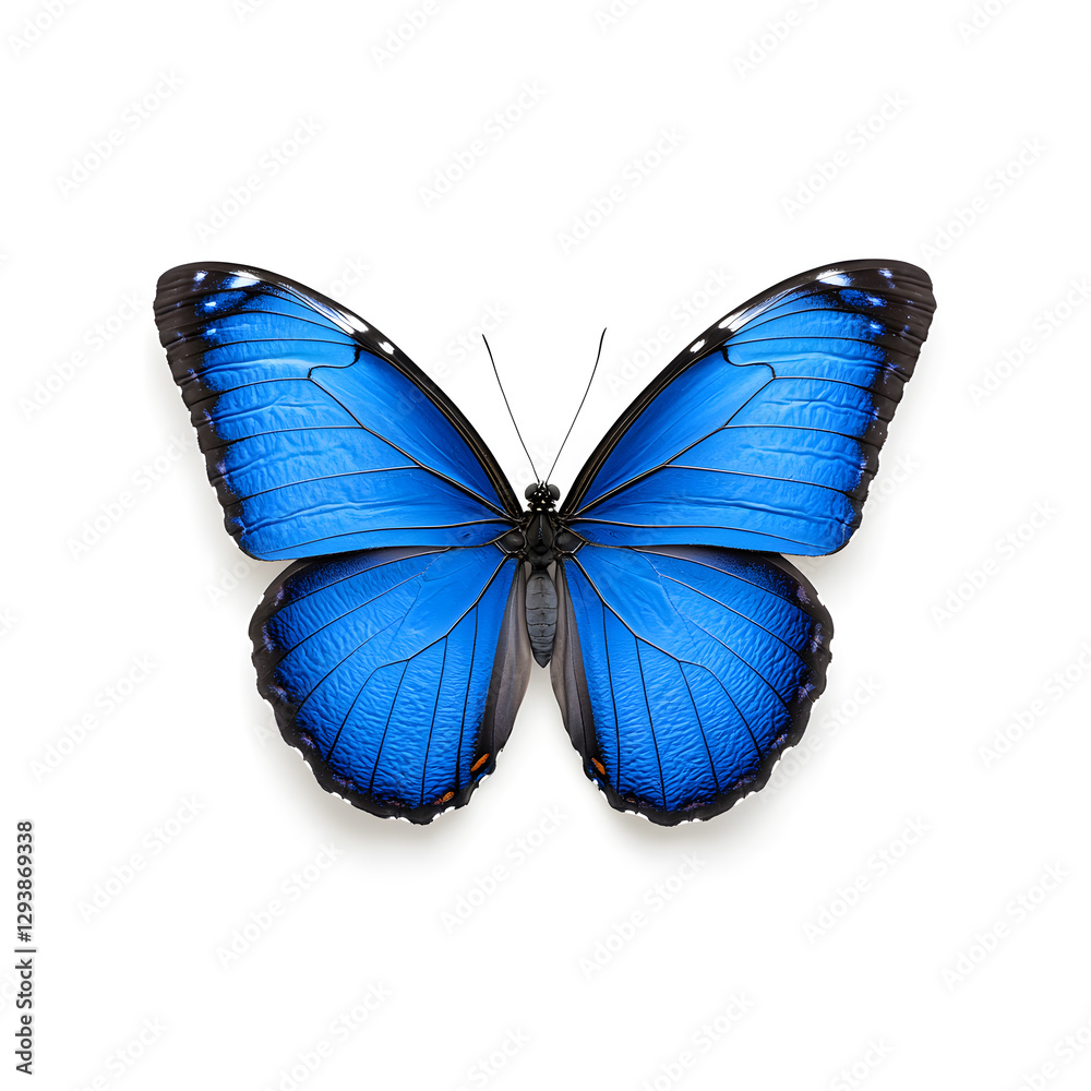 Fototapeta premium Blue Morpho butterfly isolated on white background