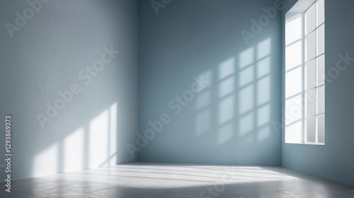 Sunlight Streaming Through Windows in Empty White Room