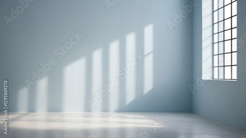 Sunlight Streaming Through Windows in Empty White Room