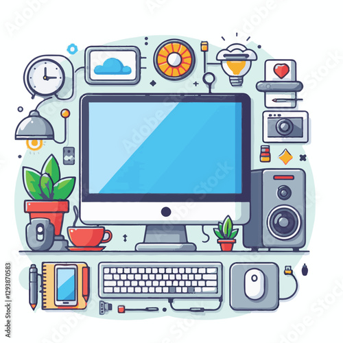 computer, digital, business, technology, communication, laptop, tech, work, office, web, internet, design, employee, vector, information, monitor, pc, modern, device, person, electronic, desktop, scre