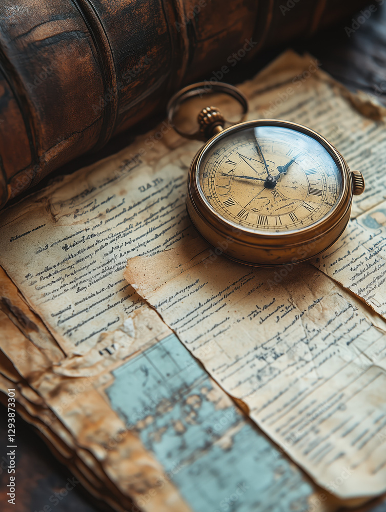 old watch,old-time documents,past and future old watch,old-time documents,past and future