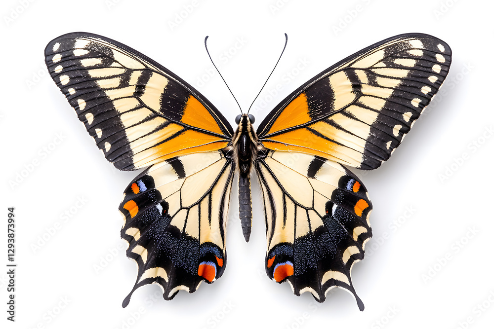 Butterfly Papilio machaon isolated on white Butterfly Papilio machaon isolated on white