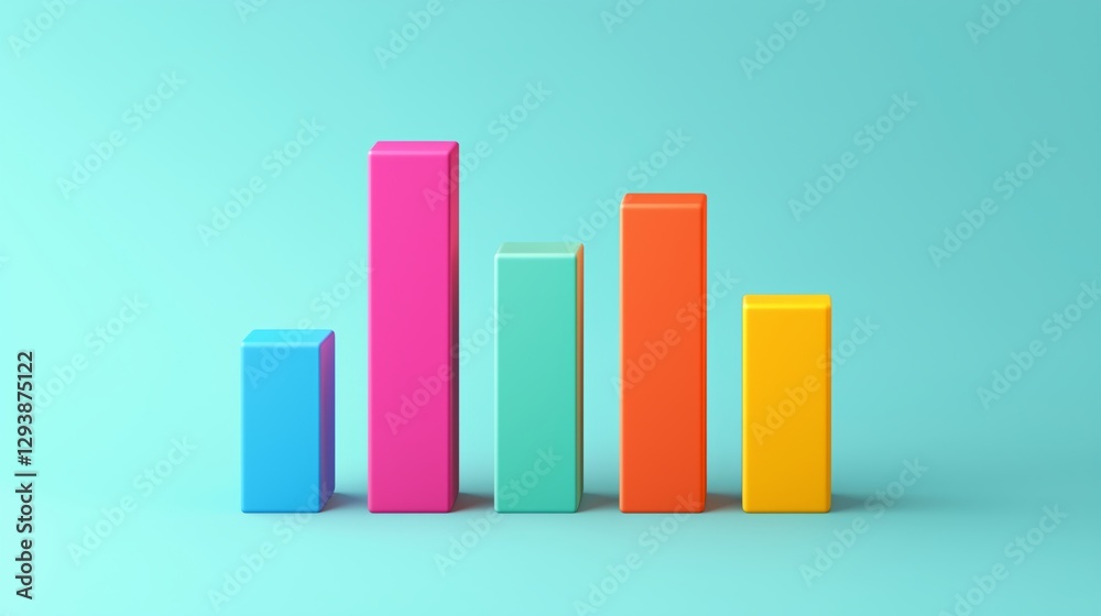 The growth trend of color bar chart The growth trend of color bar chart