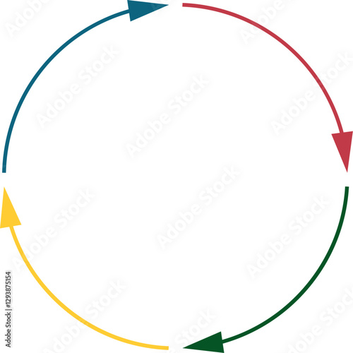 Cycle diagram template  that shows how one event changes to another. Vector illustration with transparent background.