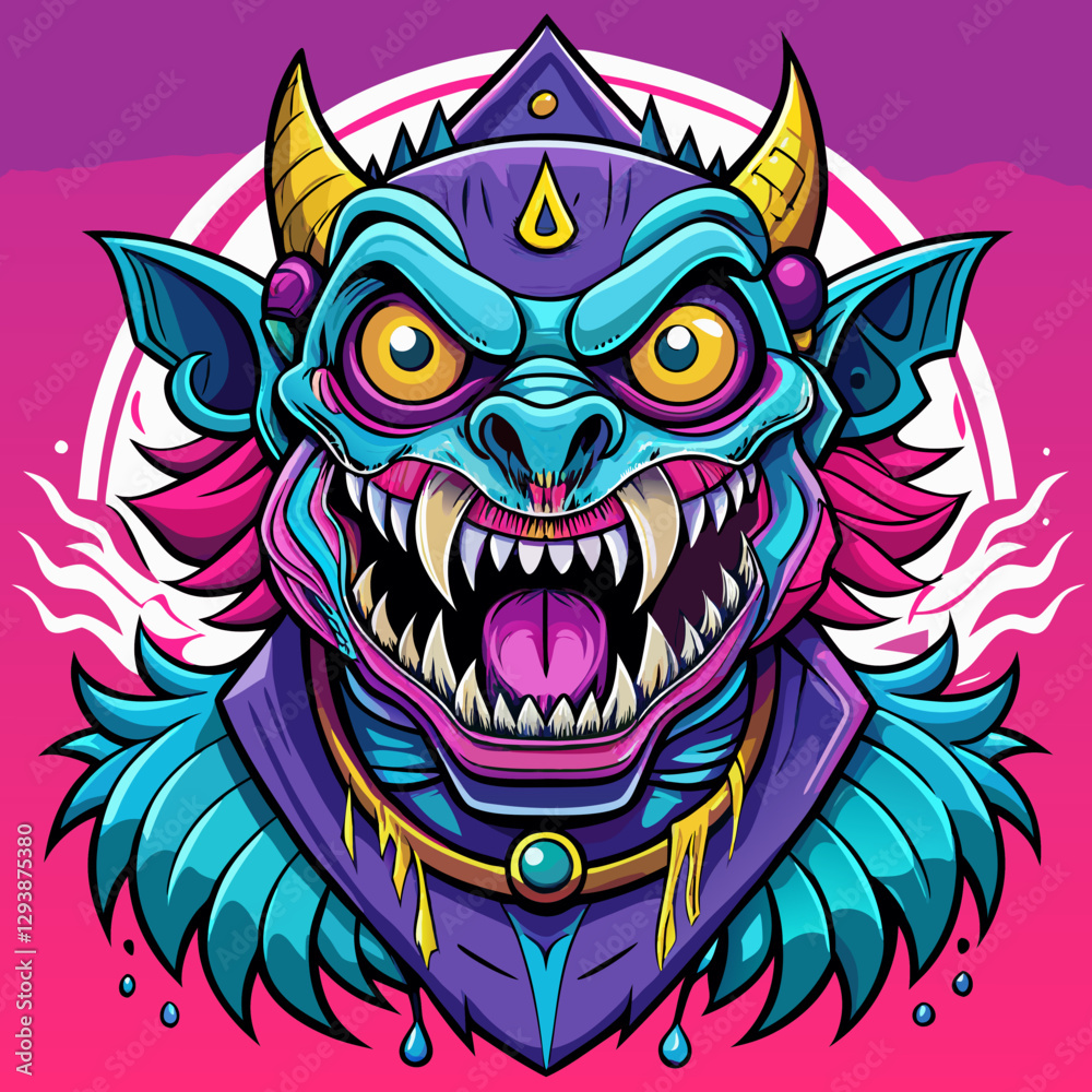 Obraz premium monster in Pop art style for canvas, t shirts to edit yourself