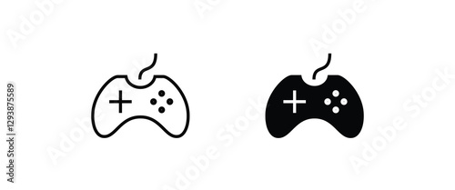 Minimal Gaming Symbol - Stream modern Games - Wireless Controller Icon, Game pad or Joystick Icons  vector, sign, symbol, logo, illustration, editable stroke, flat design style isolated on white