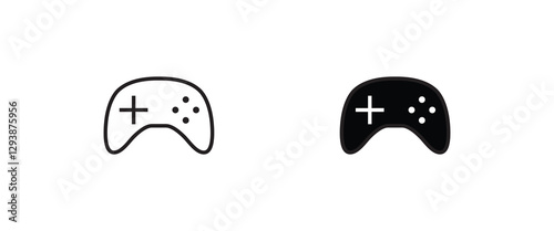 Minimal Gaming Symbol - Stream modern Games - Wireless Controller Icon, Game pad or Joystick Icons  vector, sign, symbol, logo, illustration, editable stroke, flat design style isolated on white
