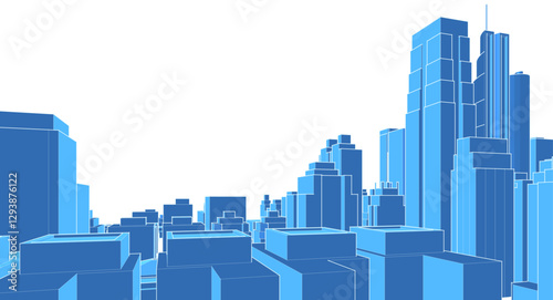 abstract modern city 3d illustration