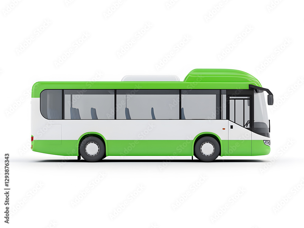 3d Bus Mockup, isolated on white background 3d Bus Mockup, isolated on white background