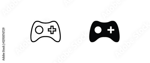Minimal Gaming Symbol - Stream modern Games - Wireless Controller Icon, Game pad or Joystick Icons  vector, sign, symbol, logo, illustration, editable stroke, flat design style isolated on white