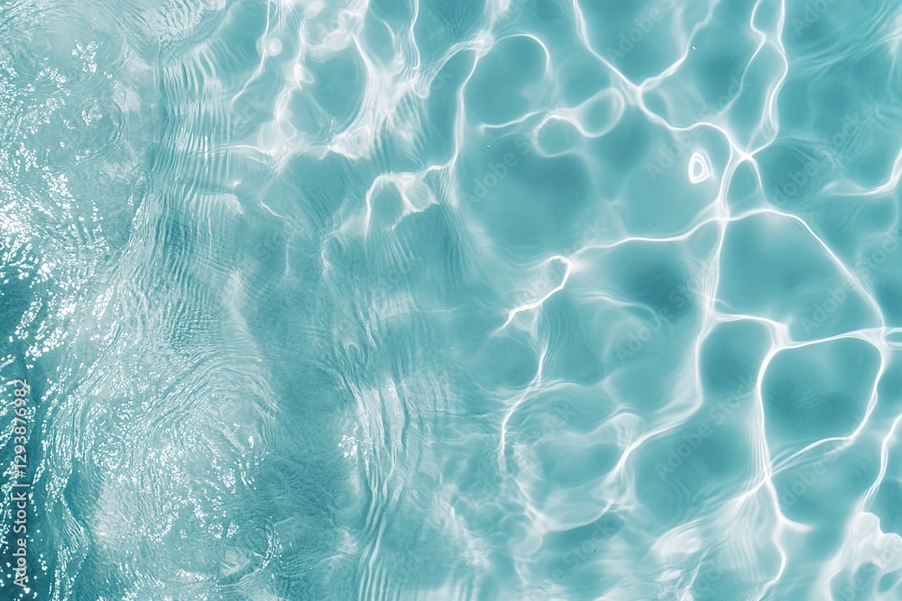 Obraz premium Serene Light Blue Water Background: Gentle Ripples and Waves Create a Calming, Peaceful Atmosphere, Ideal for Websites, Presentations, and Design Projects. Perfect for a tranquil and refreshing visual