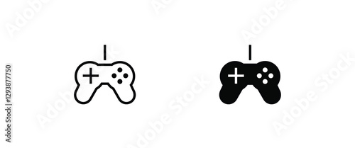 Minimal Gaming Symbol - Stream modern Games - Wireless Controller Icon, Game pad or Joystick Icons  vector, sign, symbol, logo, illustration, editable stroke, flat design style isolated on white