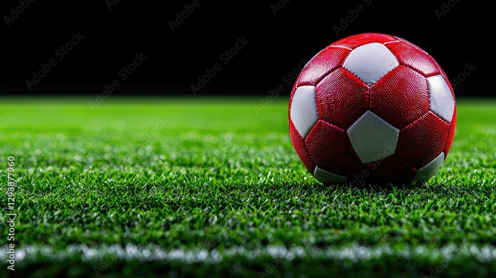Fototapeta premium Exciting soccer game action stadium field sports photography outdoor environment low angle team spirit