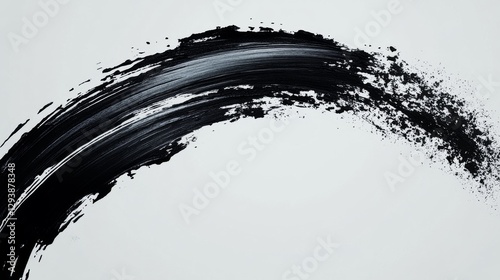 Elegant brush stroke creating bold black abstract art