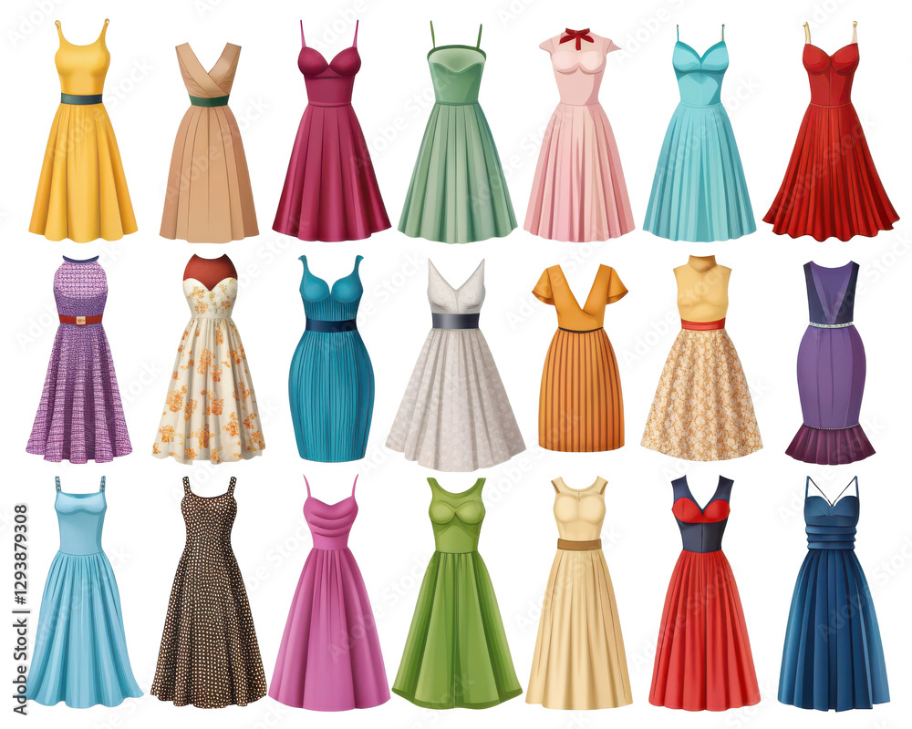 Fototapeta premium Dress Collection Illustration Set