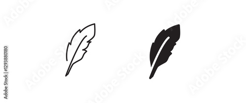 Feather icon vector, sign, symbol, logo, illustration, editable stroke, flat design style isolated on white linear
