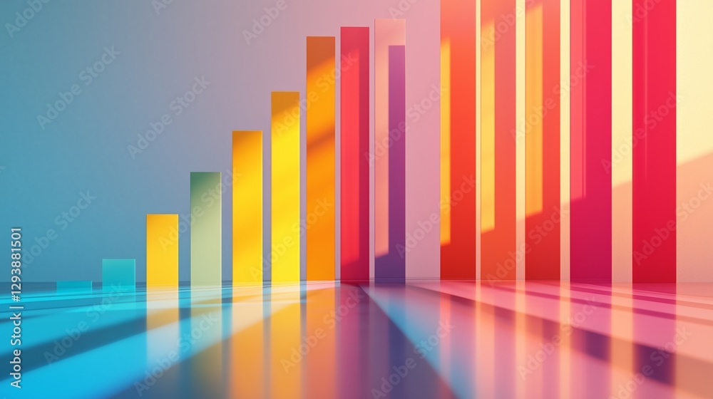The growth rhythm of color bar chart The growth rhythm of color bar chart