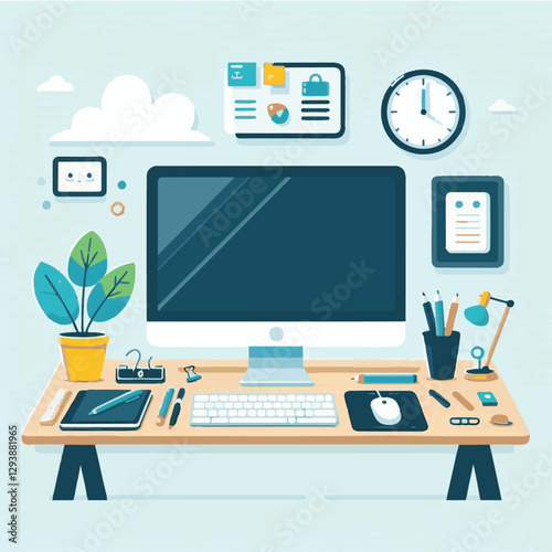 computer, digital, business, technology, communication, laptop, tech, work, office, web, internet, design, employee, vector, information, monitor, pc, modern, device, person, electronic, desktop, scre