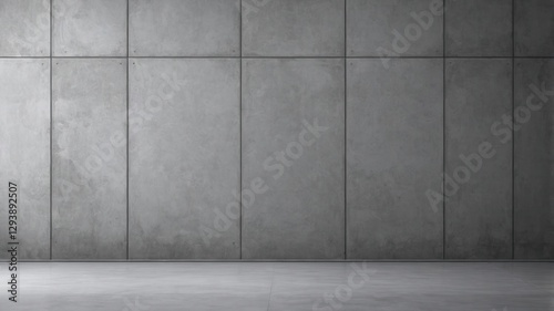 Minimalist Empty Room with Grey Textured Wall Background