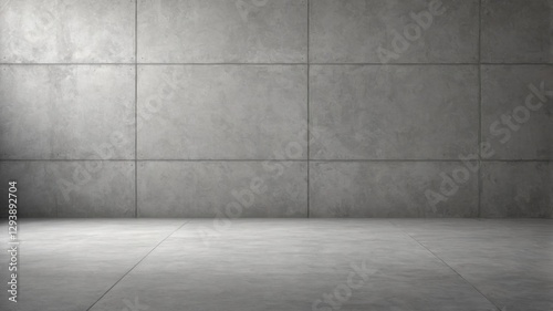 Minimalist Empty Room with Grey Textured Wall Background