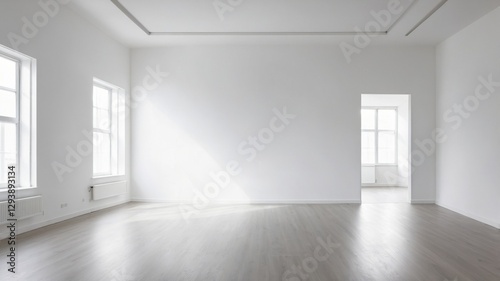 Freshly Renovated Empty Room with Wooden Floor Design