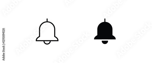 Message notification bell incoming inbox message, ringing, Alarm, service, handbell Firefighter call icons button, vector, sign, symbol, logo, illustration, editable stroke and flat design isolated