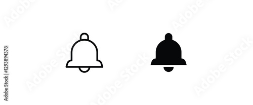 Message notification bell incoming inbox message, ringing, Alarm, service, handbell Firefighter call icons button, vector, sign, symbol, logo, illustration, editable stroke and flat design isolated