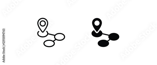 map pin point location icons Editable Stroke Pointer, Geolocation, Navigation, gps, direction, place, compass, contact, search concept icon. Flat style for graphic design, logo Isolated on white