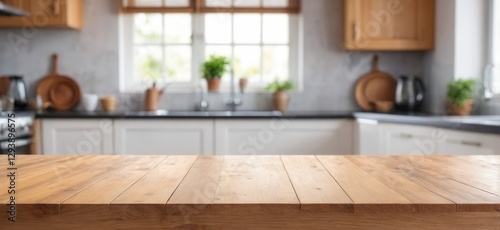 Cozy Kitchen Interior with Table and Organized Utensils