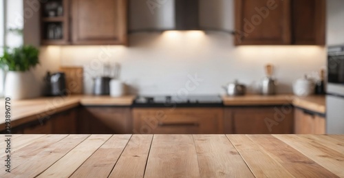 Cozy Kitchen Interior with Table and Organized Utensils